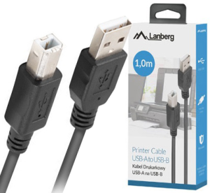 Kabel USB-A(M)->USB-B(M) - Lanberg Z31397 (CA-USBA-15CU-0010-BK)