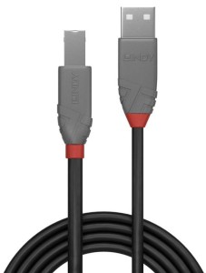 Kabel USB 2.0 typ A-B, Anthra Line - Lindy 36677 10m