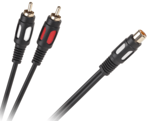 Kabel 1RCA gniazdo na 2RCA wtyk, do wzmacniacza, do subwoofera - KPO3871