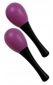 Marakasy plastikowe na rączce - Jeremi M22 2szt. Fioletowe