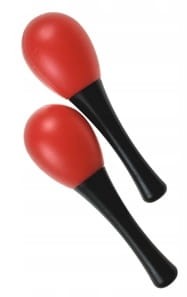 Marakasy plastikowe na rączce - Jeremi M22 2szt. Czerwone