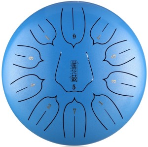 Lotus tongue drum 12" 11 ton handpan - Hluru-Huashu THL11-12-Skyblue