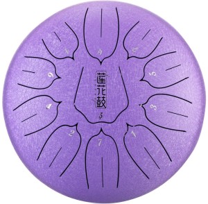 Lotus tongue drum 12" 11 ton handpan - Hluru-Huashu THL11-12-Lavender