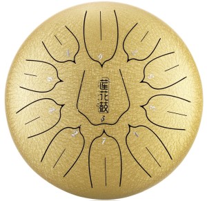 Lotus tongue drum 12" 11 ton handpan - Hluru-Huashu THL11-12-Golden