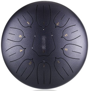 Lotus tongue drum 12" 11 ton handpan - Hluru-Huashu THL11-12-Meteorite