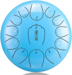 Lotus tongue drum 12" 13 ton handpan - Hluru-Huashu THL13-12-Skyblue