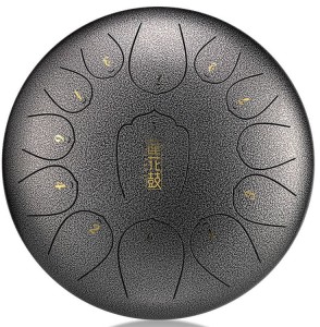 Lotus tongue drum 12" 13 ton handpan - Hluru-Huashu THL13-12-Meteorite