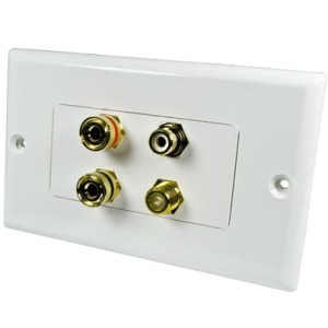 Panel naścienny 2x banan, 1xRCA, 1xF - PN1035