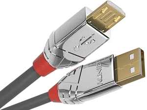 Kabel USB 2.0 A - Micro-B - Lindy Cromo Line 36653 3m