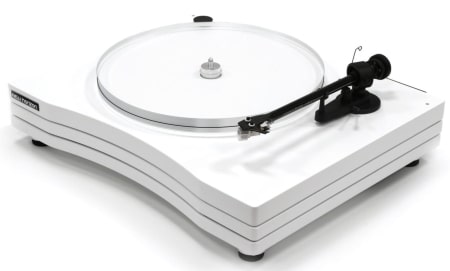 GRAMOFON ANALOGOWY Z POKRYWĄ - NEW HORIZON AUDIO 203 + AT-VM520EB BIAŁY