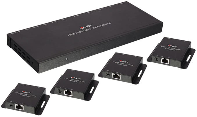4-portowy rozdzielacz HDMI z rozdzielaczem IR do 50m - Lindy 38155