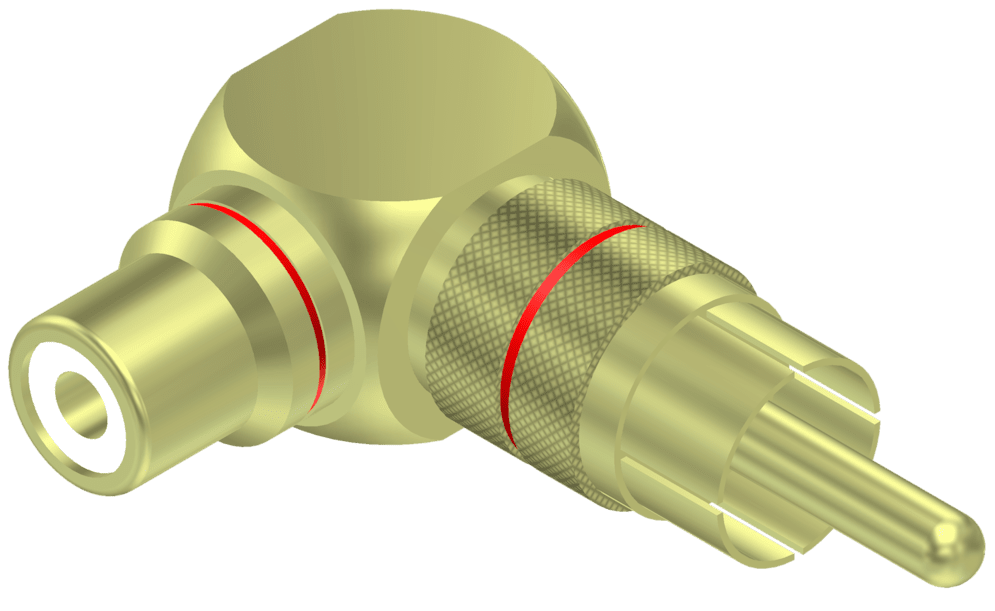 Adapter kątowy RCA - Procab VC215 (Para)