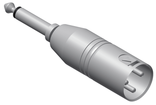 Adapter XLR męski - Jack 6.3 mm - Procab VC126