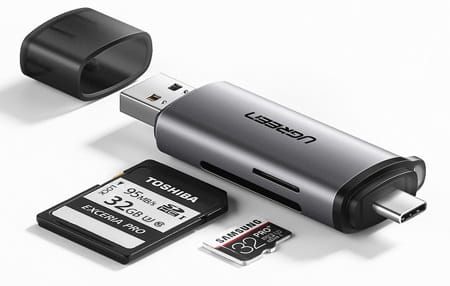 Adapter USB + USB-C czytnik kart SD i microSD - UGREEN CM184 50706